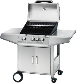 Plynový gril BestBerg BBBQ-23ST / 4 horáky / 12,6 kW / strieborná