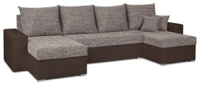 Rohová sedacia súprava s funkciou spania LEO-U Hnedá/bronzová