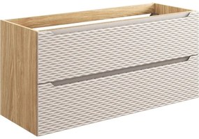 Závěsná skříňka Ocean Sky se zápustným umyvadlem 120 cm dub olejovaný/béžová