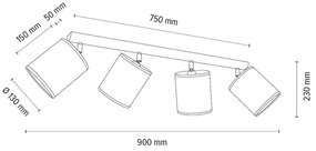 Spot-Light 2047401011553 - Bodové svietidlo BENITA 4xE27/25W/230V dub