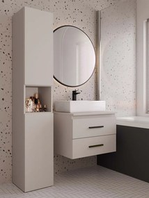 Závěsná skříňka pod umyvadlo s deskou NEL 2S 60 cm kašmírová