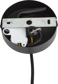 Hanglamp zwart met bruine papieren touw kap 50/50/30 - Combi 1