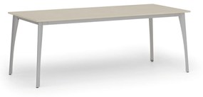 Rokovací stôl PRIMO OMEGA, 2000 x 900 mm, sivá podnož, breza