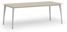 Rokovací stôl PRIMO OMEGA, 2000 x 900 mm, sivá podnož, breza