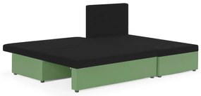 Rozkládací rohová sedací souprava ROLO Černá/Zelená