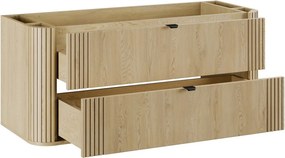 Kúpeľňová zostava Ovalia Pure so zápustným umývadlom a skrinkami 120 cm dub cremona