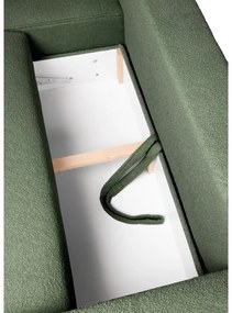 Zelená rozkladacia rohová pohovka z textílie buklé (ľavý roh) Quinoa – Bonami Selection