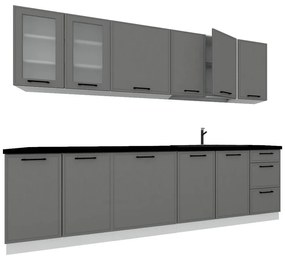 Kuchynská linka 260 dast grey bez dosky