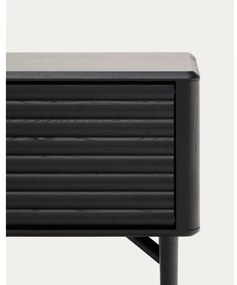 Čierny TV stolík v dekore duba 200x57x35 cm Lenon – Kave Home