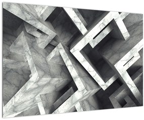 Abstraktný obraz kociek (90x60 cm)