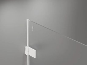Mexen Lunar-B, Otočné ľavé sprchové dvere 125 cm, 8mm číre sklo, biely profil, 832S-125-050-20-00-L