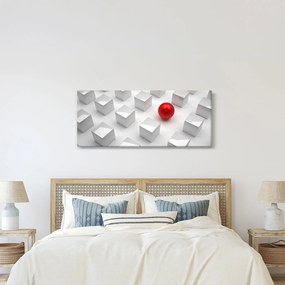 Obraz abstrakcie - kocky s guľou (120x50 cm)