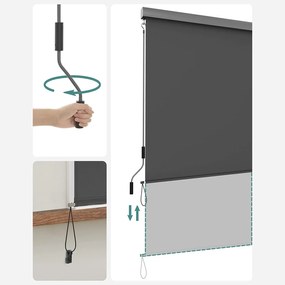 Zvislá markíza pre exteriér vodotesná 1,4 m x 2,5 m, šedá