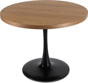 Okrúhly jedálenský stôl LINO 100 cm, dub zlatý / čierna