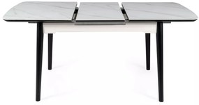 Rozkládací jídelní stůl Apollo 120/160 cm bílý mramor/černý