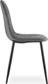 AKCE Tmavo sivá zamatová stolička ASTI s čiernymi nohami II. akosť