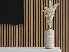 Mexen Lam-F, akustické stenové lamely 275 × 30 cm, plstený podklad 8 mm, technická dyha, orech svetlý, S105-275307-3015-017