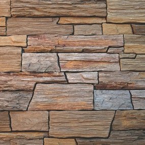 Obklad Vaspo Břidlice Hradní hnedá 14,5x37 cm reliéfna V52300, (bal. 0,500 m2 )