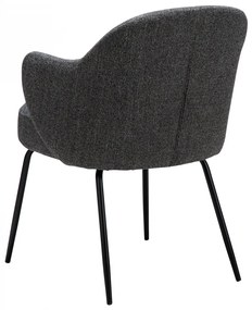 BAE ČALÚNENÁ STOLIČKA S PODRÚČKAMI grey/black