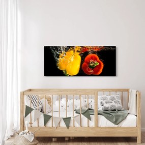 Obraz - papriky vo vode (120x50 cm)