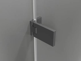 Mexen Lunar-F Duo, skladací sprchový kút 90 x 80 cm, 8mm číre sklo, grafitový profil, 836-090L-080P-95-00