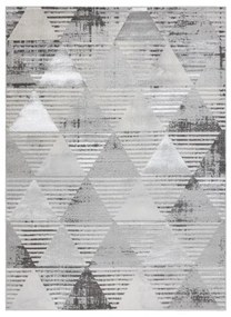 Koberec LIRA E1627 Trojuholníky geometrický, štrukturálny, glamour - sivý