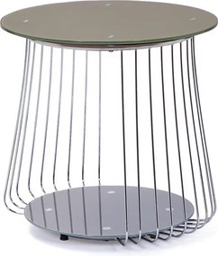 Odkladací stolík Rivoli, kov/cappuccino sklo