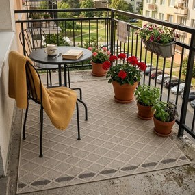 Ayyildiz, Kusový koberec Patara 4953 Beige – na von aj na doma, 80x150, béžová, chodba / predsieň