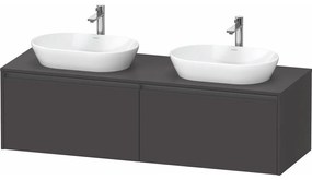 DURAVIT Ketho 2 závesná skrinka pod dve umývadlá na dosku, 2 zásuvky, 1600 x 550 x 459 mm, grafit super matná, K24889B80800000