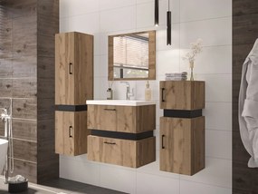 Kúpeľňový nábytok Torvaldi I, Sifón: bez sifónu, Umývadlo: nie, Farby: wotan / wotan + čierny mat