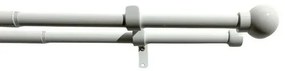 Dvojitá záclonová súprava roztiah. Guľa 16/19 mm biela, 120 - 230 cm