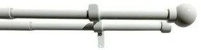 Dvojitá záclonová súprava roztiah. Guľa 16/19 mm biela, 120 - 230 cm