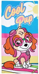 Dievčenská plážová osuška Tlapková patrola - Paw Patrol - motív Cool Pup - 100% bavlna - 70 x 140 cm