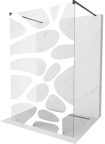 Mexen Kioto voľne stojaca sprchová stena 140 x 200 cm, transparentnéné/biely vzor 8 mm, čierna - 800-140-002-70-97
