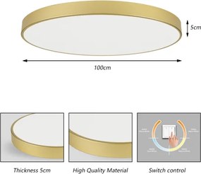 Brilagi-LED Stropné svietidlo POOL LED/128W/230V 3000/4500/6000K pr. 100 cm zlaté
