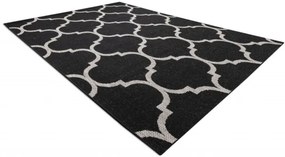 Koberec SIZAL FLOORLUX 20608 - marokánsky, trellis - čierny, strieborný