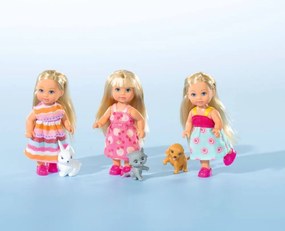 Bábika Evička sa zvieratkom, 3 druhy, 12DP