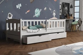 Detská posteľ z masívu borovice BEN so šuplíkmi - 200x90 cm - BIELA