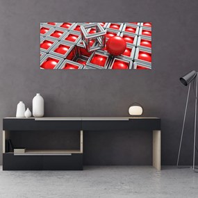 Obraz - 3D metalická abstrakcia (120x50 cm)