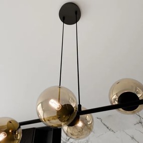 Luster na lanku ROSSI 6xE14/10W/230V čierna/béžová