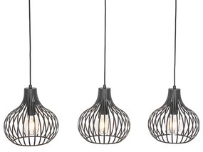 Moderné závesné svietidlo čierne 3-svetlo - Saffira