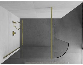 Mexen Kioto, sprchová zástena Walk-In 80 x 200 cm, 8mm číre sklo, zlatý matný profil, 800-080-101-55-06