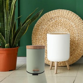 Svetlozelený nášľapný kovový odpadkový kôš 5 l Greenish – Orion