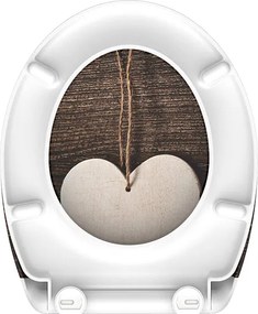 Eisl Sanitär WC sedadlo Duroplast Soft Close Wood Heart 82377