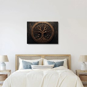 Sklenený obraz – Drevený strom života (70x50 cm)