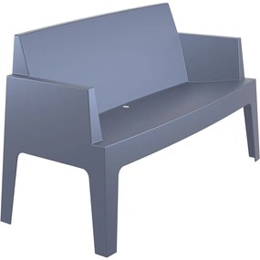 BOX SOFA záhradná lavica s podrúčkami dark grey