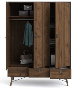 Tmavohnedá šatníková skriňa Tvilum Ry