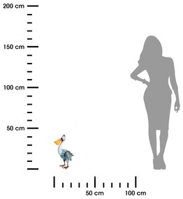 Záhradná kovová figúrka Pelican, 41 cm, viacfarebná