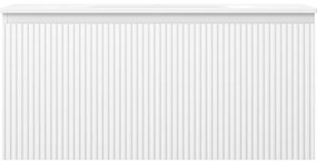 Mexen Rivel, kúpeľňová skrinka 100 cm s umývadlom Vela, 1 zásuvka, drážkovaná, biela matná, 91A20-10047-1-BF01-W23M01