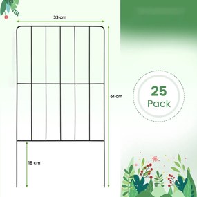 Záhradný plot, kovový | 25 ks